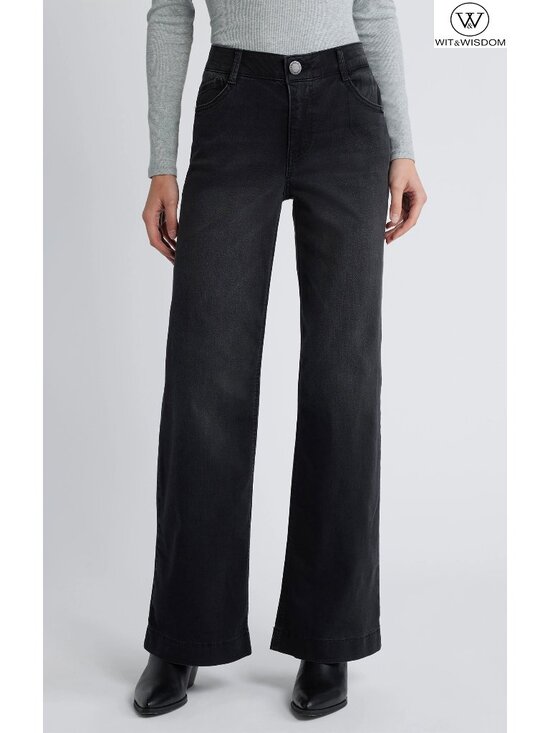 Wit & Wisdom Denim - WIT & WISDOM NWT SAM HIGH RISE WASHED BLACK WIDE LEG JEAN. SIZE 6